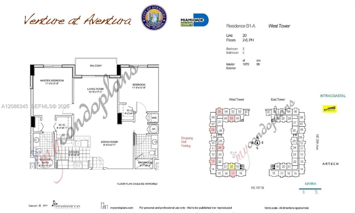 For Sale: $419,000 (2 beds, 2 baths, 1070 Square Feet)