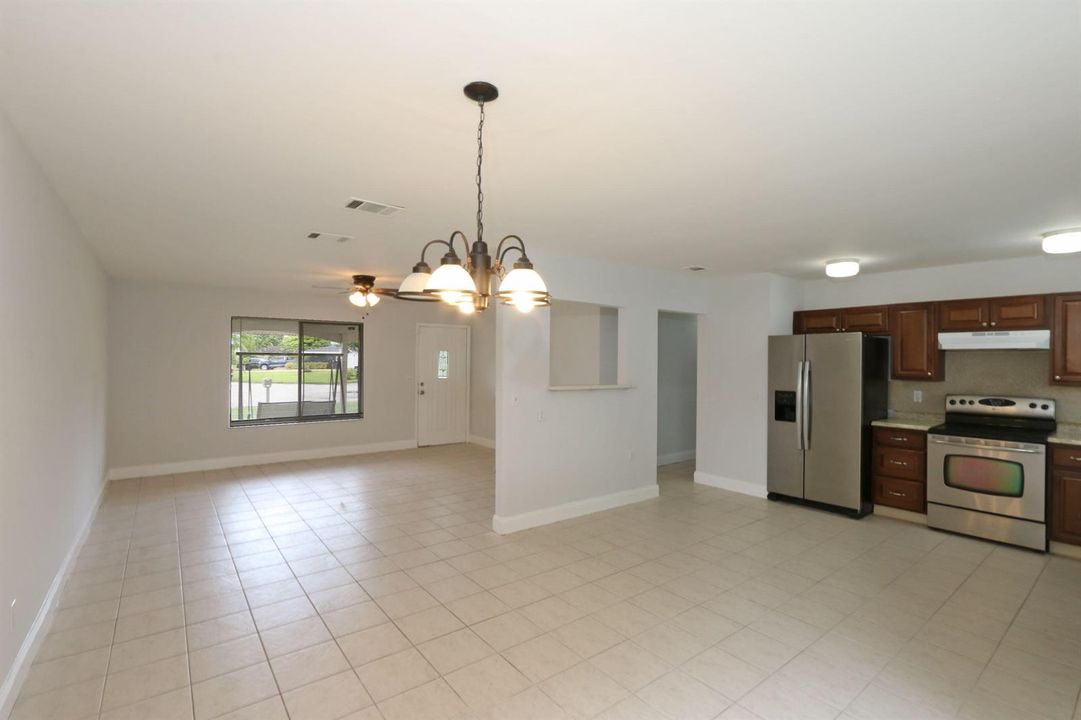 Kitchen, Living Room, Dining Room