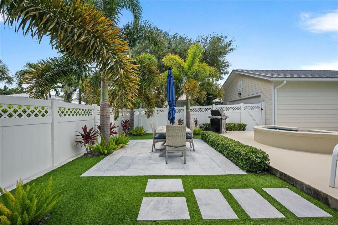 Low-Maintenance Turf Patio