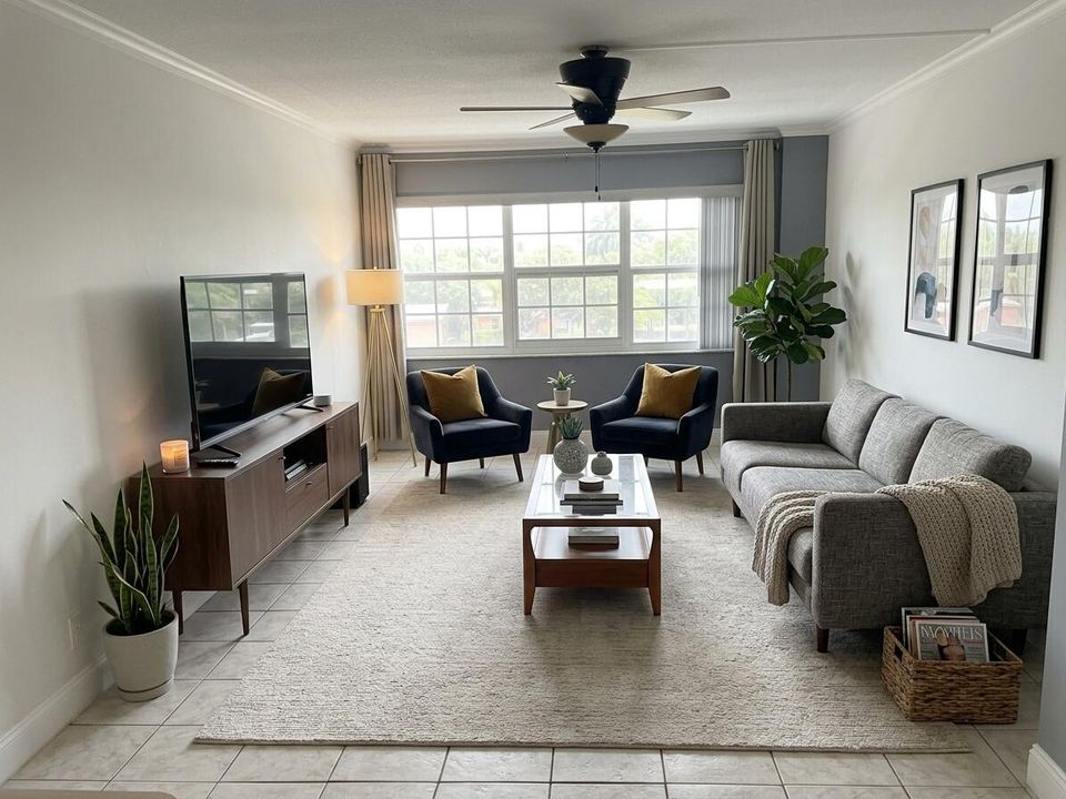 Staged liv room