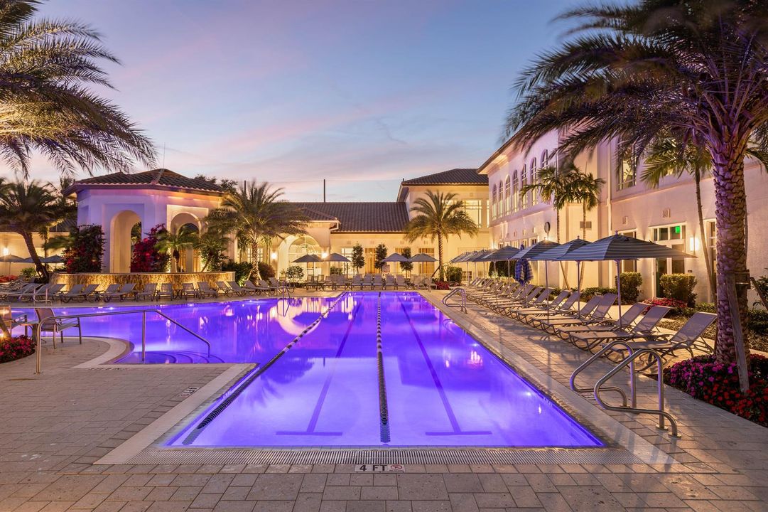 Lifestyle complex pool twilight