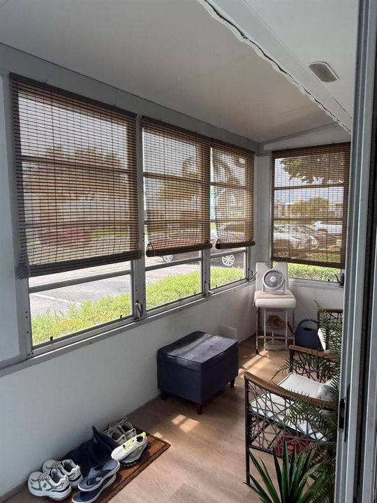 patio with windows