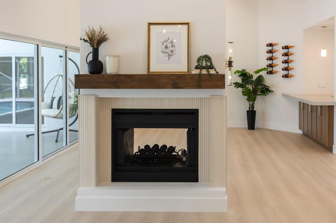 Double sided fireplace