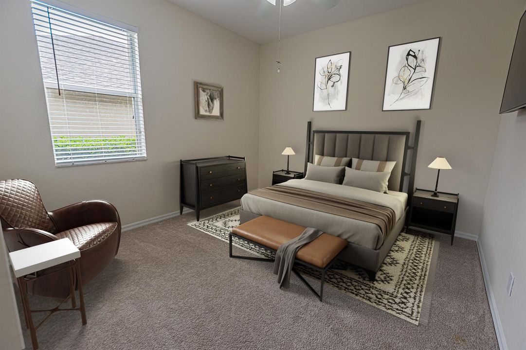 virtually staged - bedroom