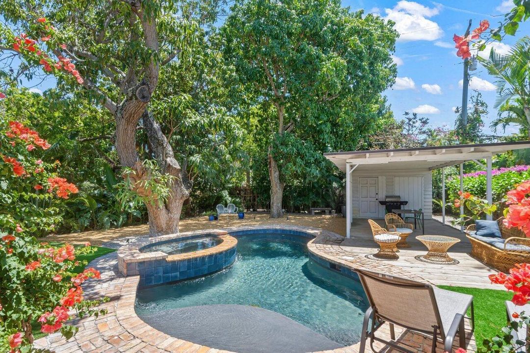 back yard with pool