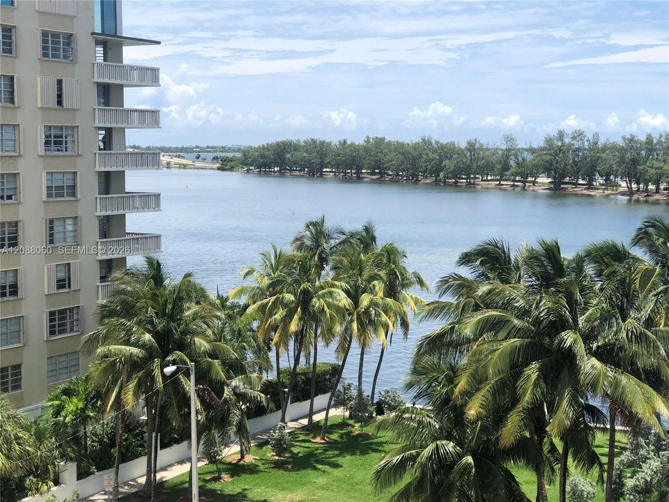 Waterfront building with nice 7th floor partial water views from windows
