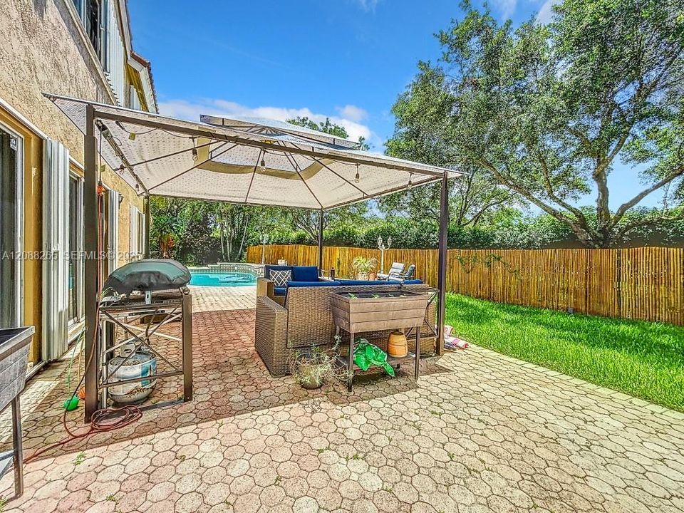 Covered pool-side area