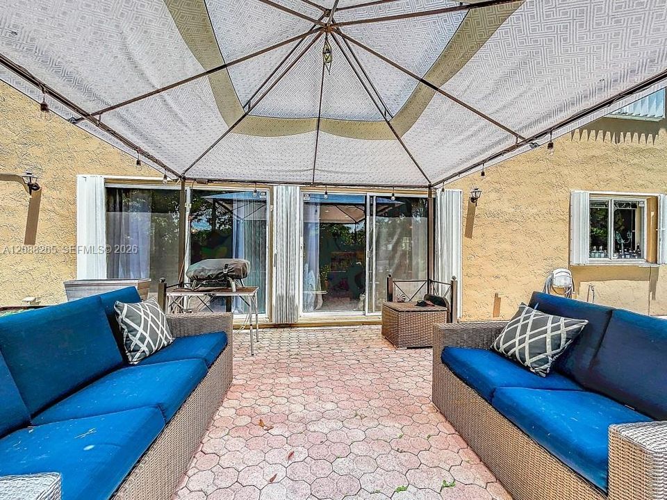 Covered pool-side area