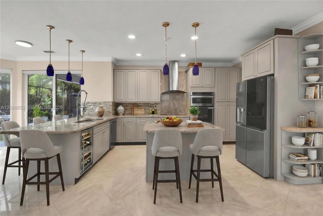 Virtual staging. Kitchen with new appliances and functional layout