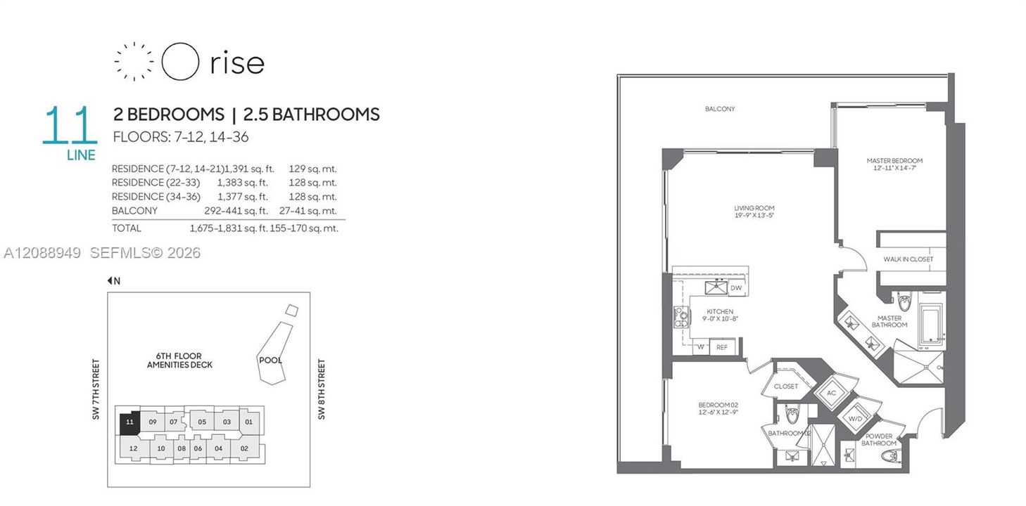 For Rent: $7,500 (2 beds, 2 baths, 1264 Square Feet)