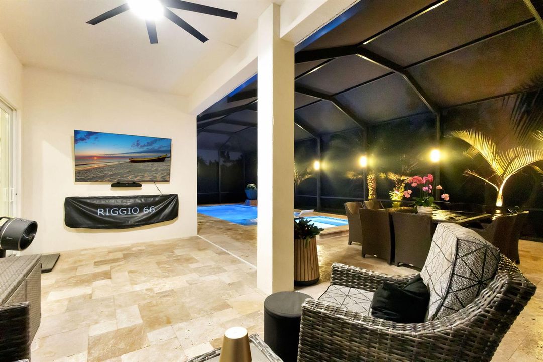 Large Tv in outdoor patio