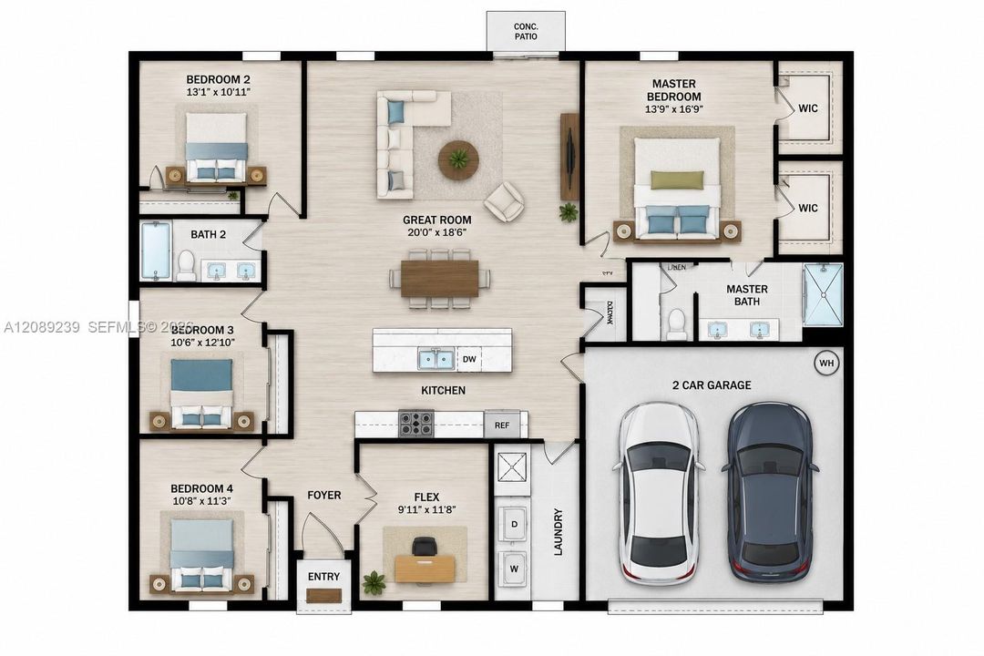 En Venta: $450,000 (4 camas, 2 baños, 2059 Pies cuadrados)