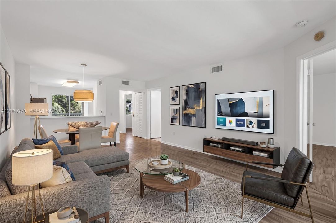 LIVING/DINING AREA VIRTUALLY STAGED