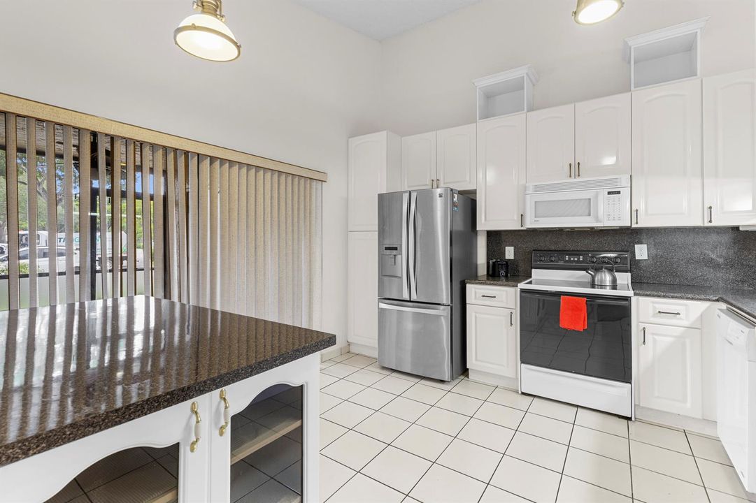 Kitchen facing patio