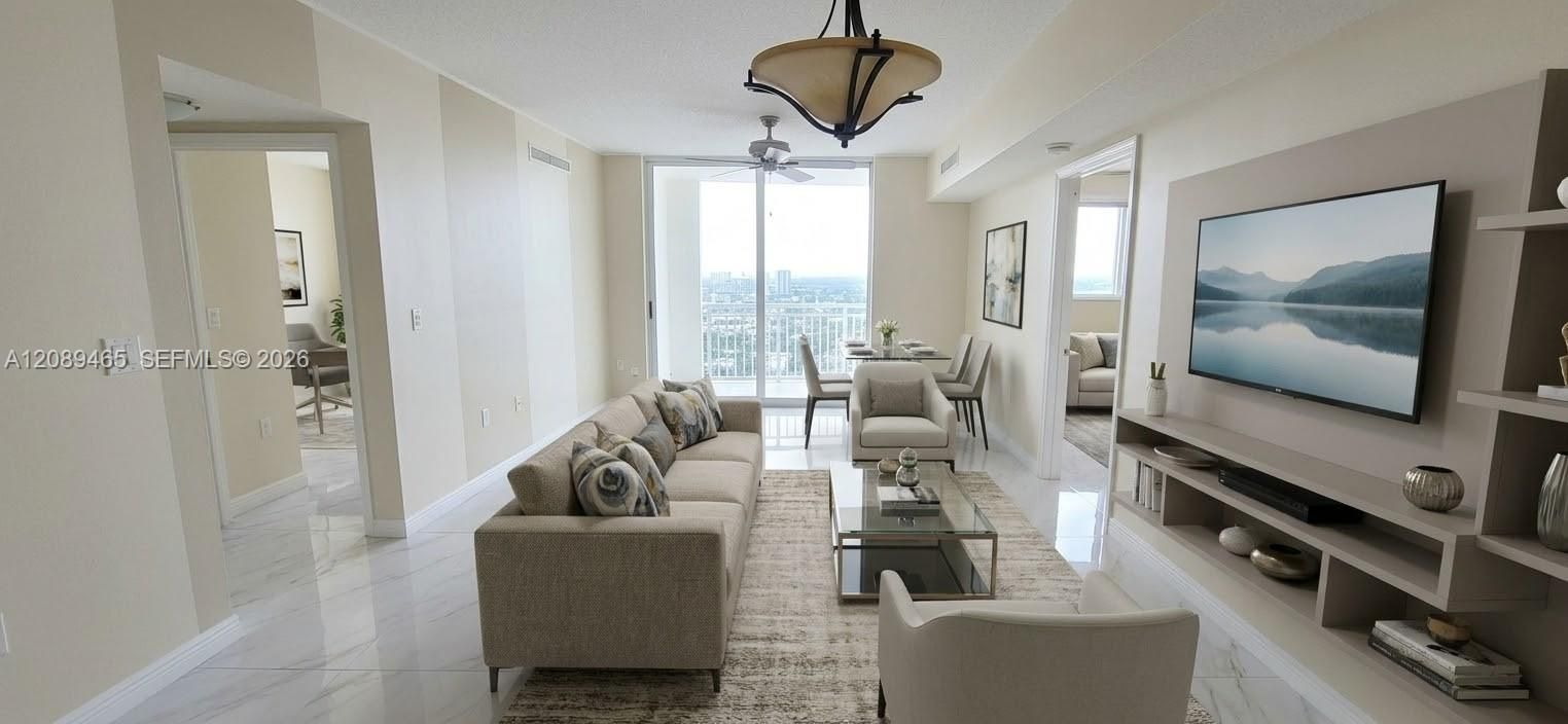 Virtually Staged - Proposed Renovation & Furnishing.. living and dining areas