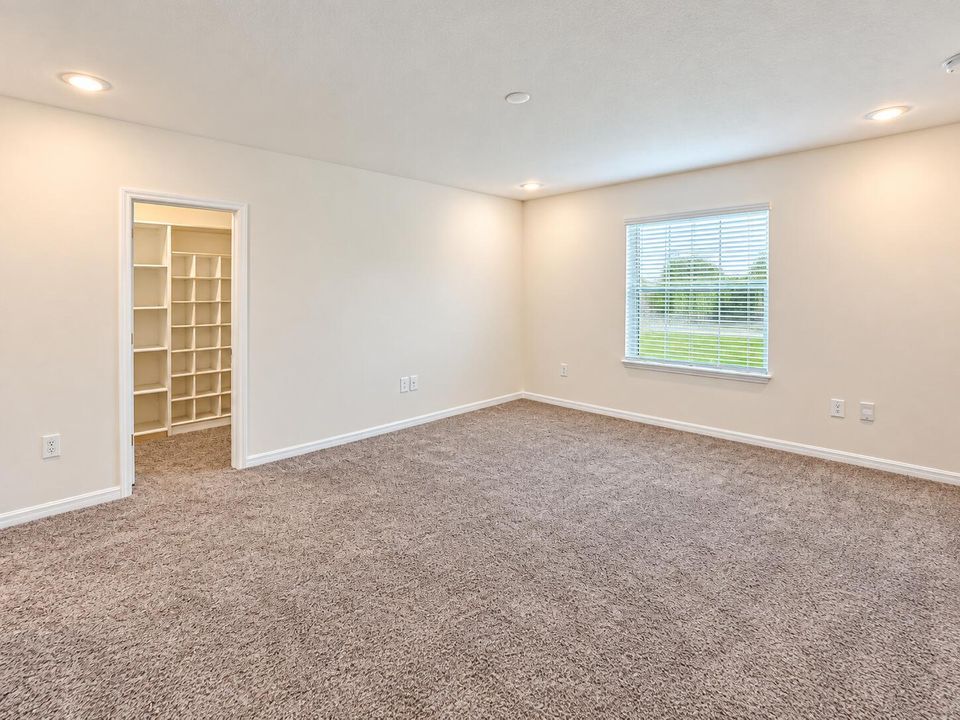 Bright Empty Bedroom with Walk-In Closet