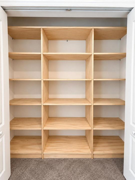 Clean Plywood Closet Shelving