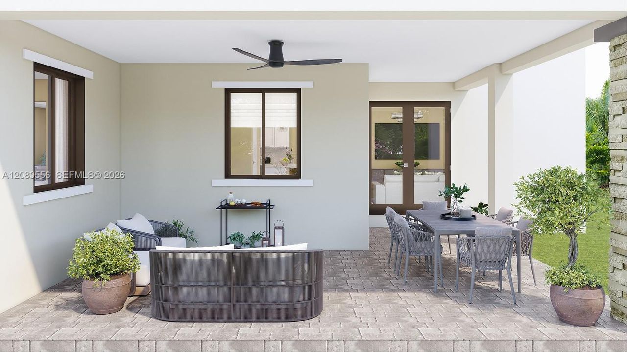 Covered Terrace: ccessible along the back of the home on the first level, the covered terrace extends the living space outdoors for year-round enjoyment.