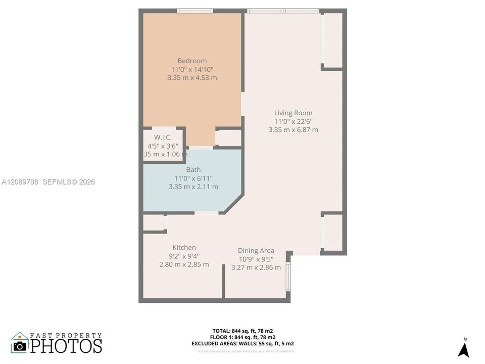 For Rent: $1,895 (1 beds, 1 baths, 844 Square Feet)