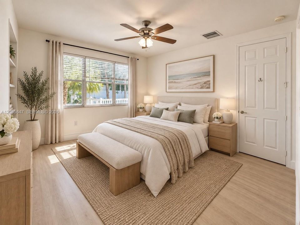 BEDROOM 2 (MASTER SIZE) WITH POOL VIEW (1ST FLOOR)