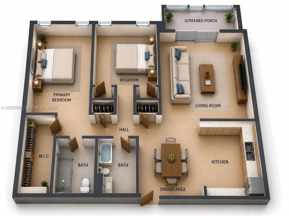 В аренду: $1,750 (2 спален, 2 ванн, 1220 Квадратных фут)