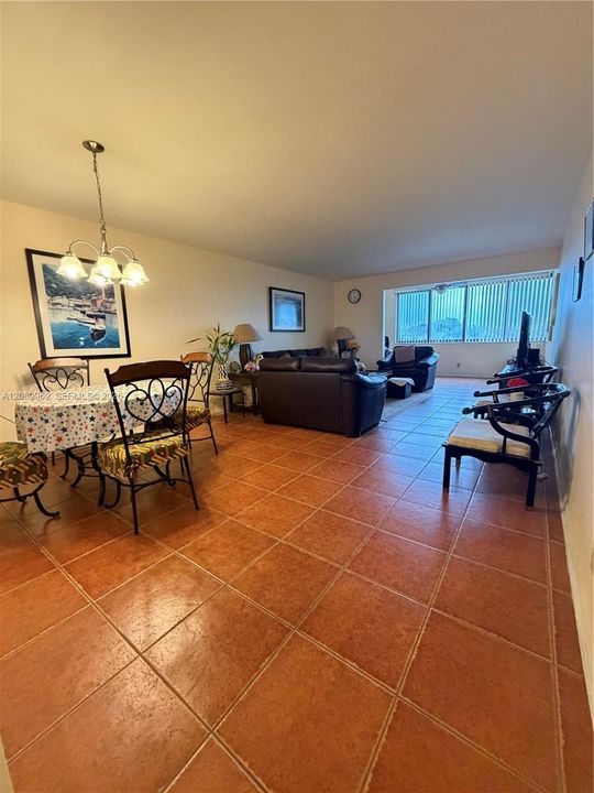 Dining area and living room