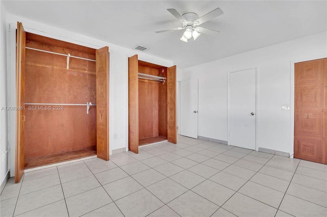 Main bedroom with 3 closets.14.2 X 12.9