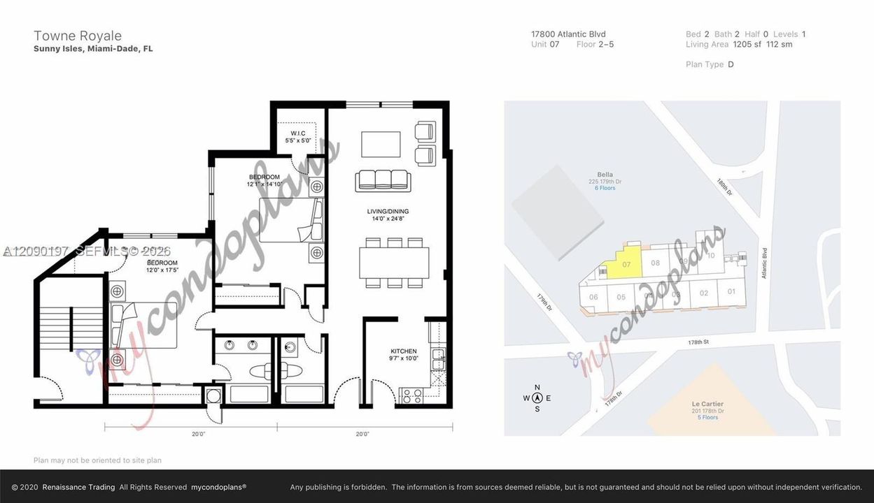 En Renta: $2,800 (2 camas, 2 baños, 1205 Pies cuadrados)