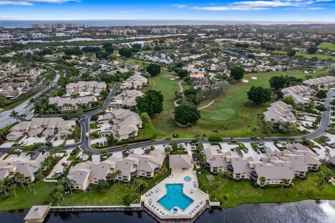 Aerial Water and Golf Views