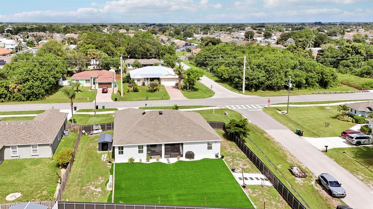 Rear Aerial and Spacious Backyard