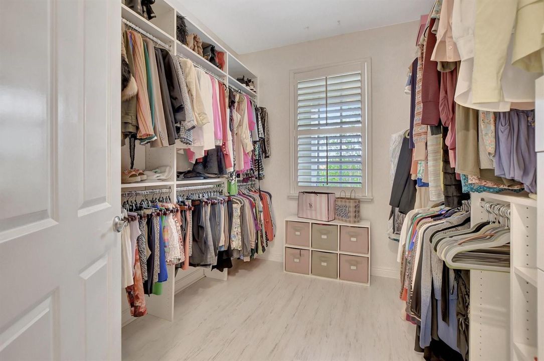 Closet system in master bedroom