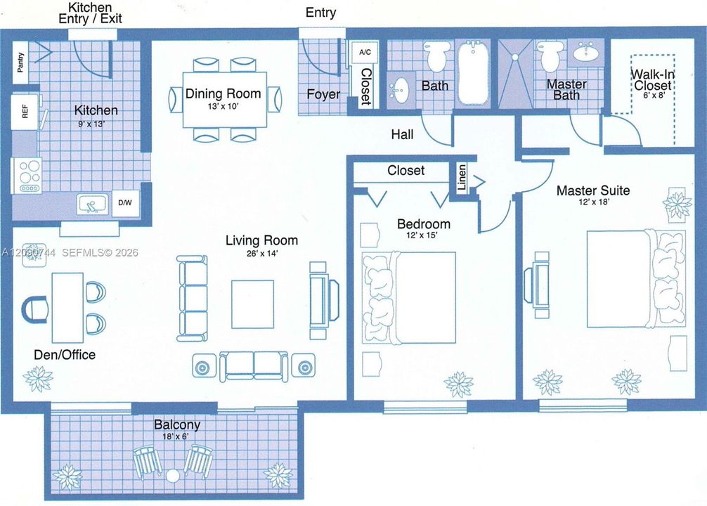 В аренду: $2,300 (2 спален, 2 ванн, 1458 Квадратных фут)