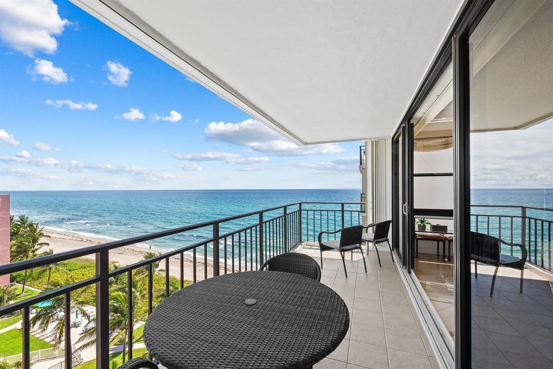 Large balcony runs length of condo