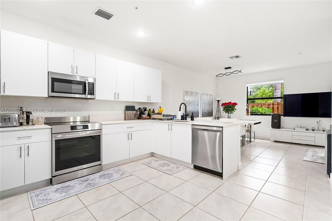 Kitchen and dining area