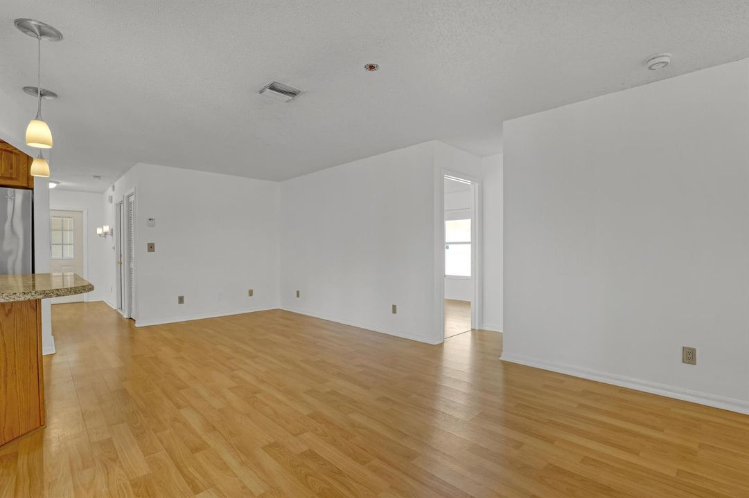 view of family room from dining area