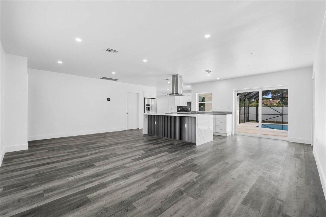 Family, Dining and Kitchen View