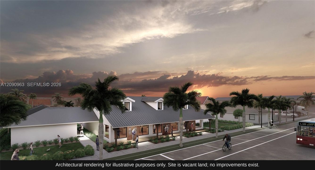 Architectural rendering for illustrative purposes only. Site is vacant land; no improvements exist.