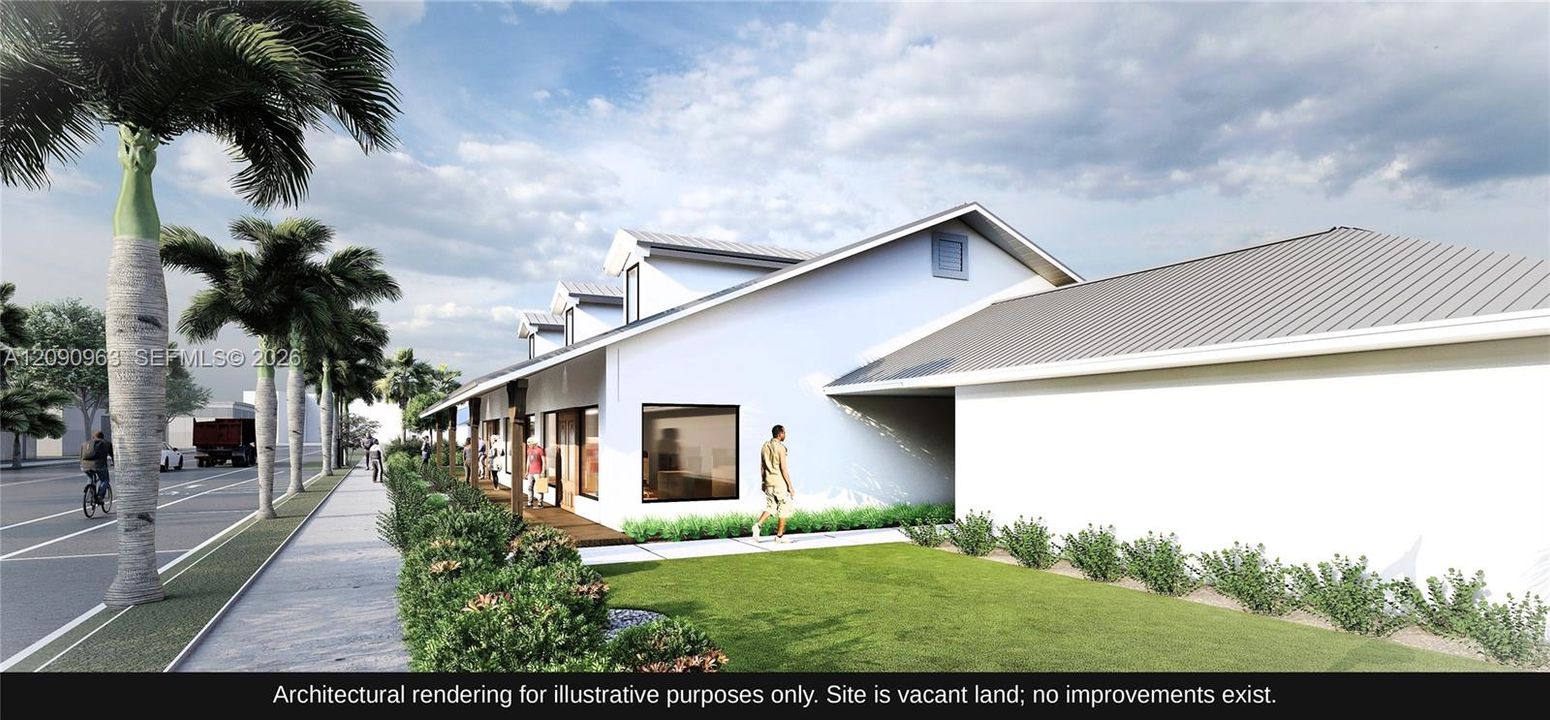 Architectural rendering for illustrative purposes only. Site is vacant land; no improvements exist.