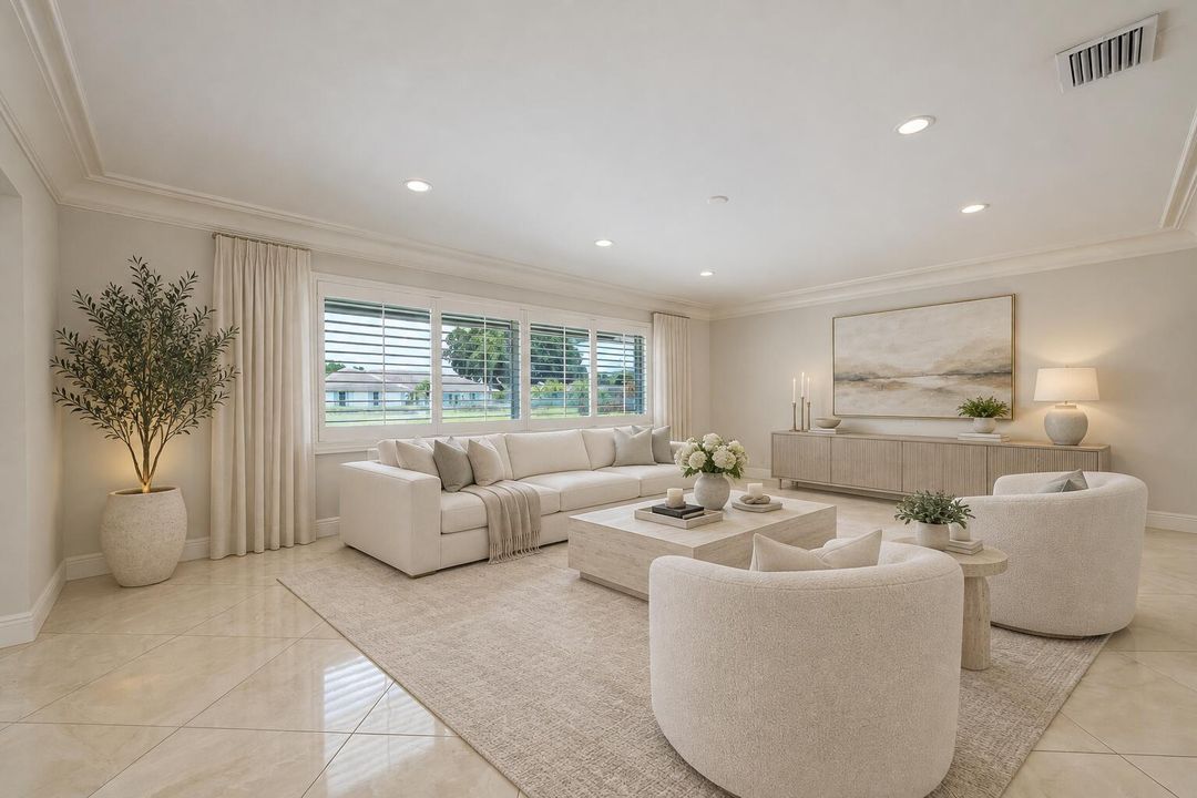 Virtually staged living room