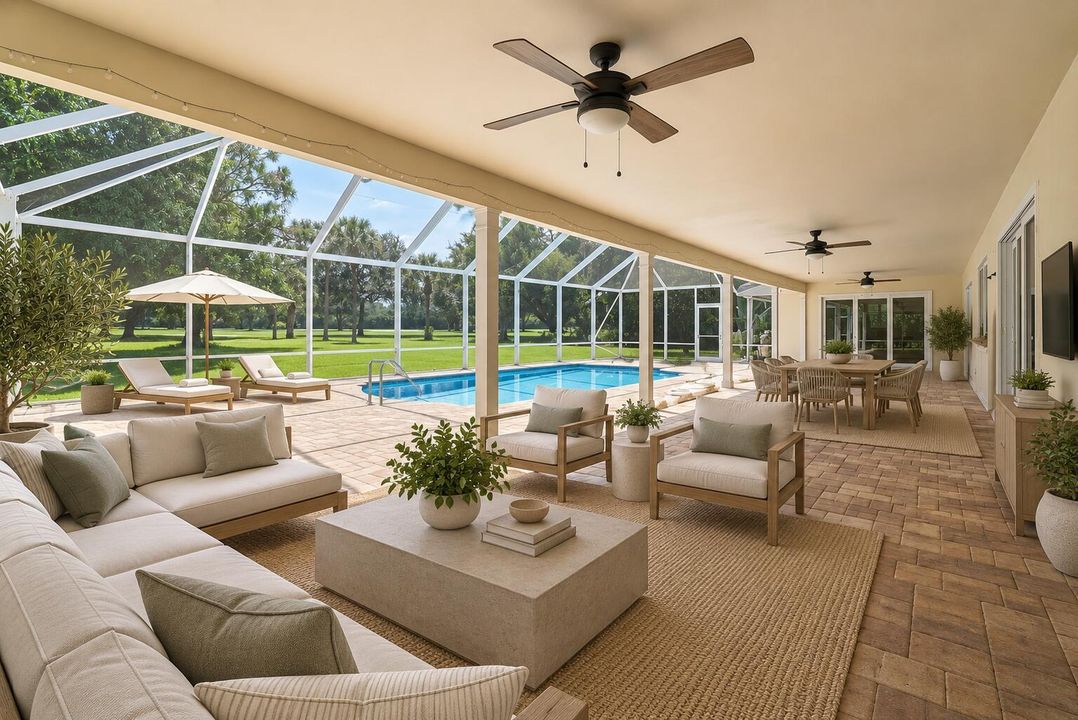 Virtually staged outdoor living