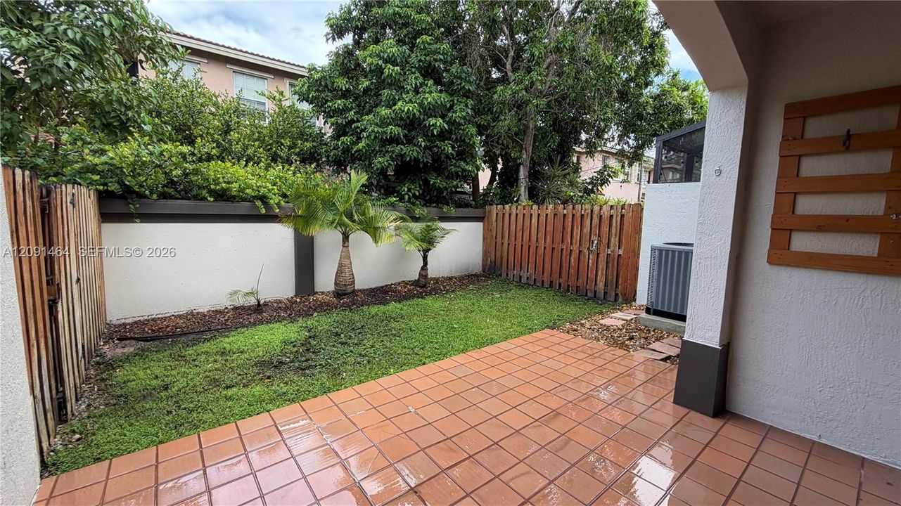 Patio and fenced yard
