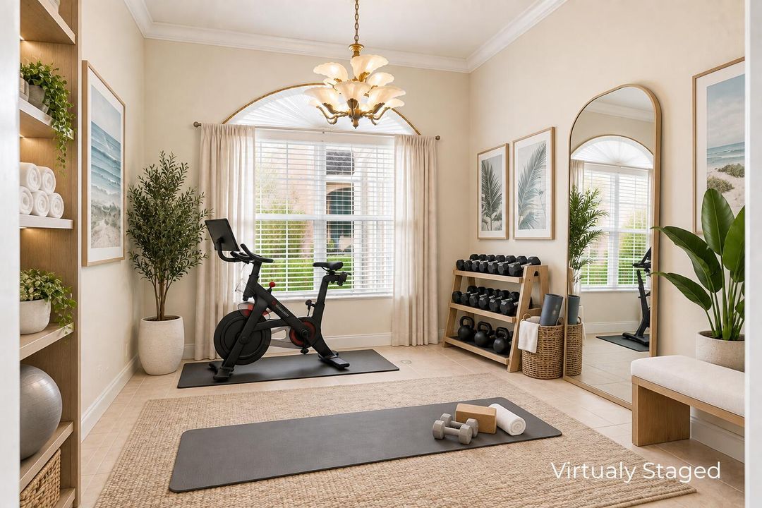 Virtually Staged Den/Home Office/Gym