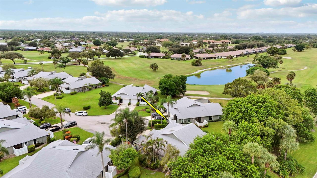 Aerial culdesac and golf