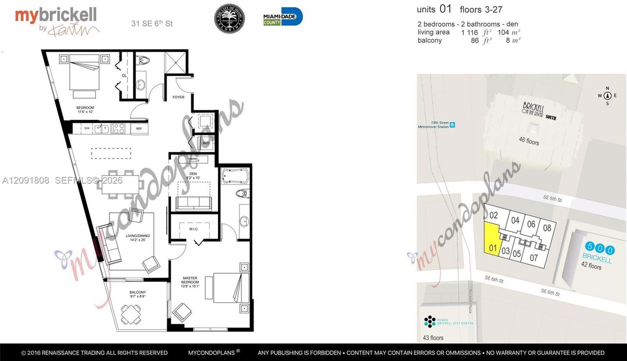 For Sale: $579,000 (2 beds, 2 baths, 1116 Square Feet)