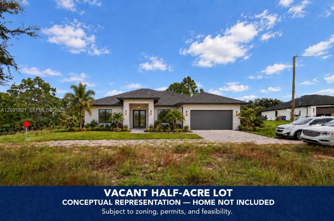 Vacant Half an Acre Lot (Conceptual Representation-Home not included)