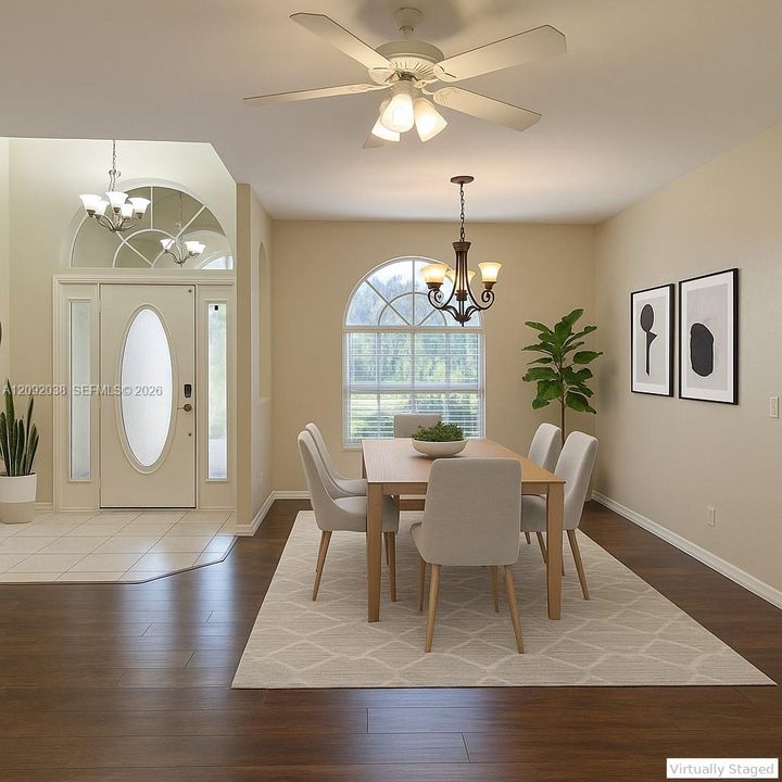 Virtually Staged-Dining Area/Livingroom Open Floor Plan
