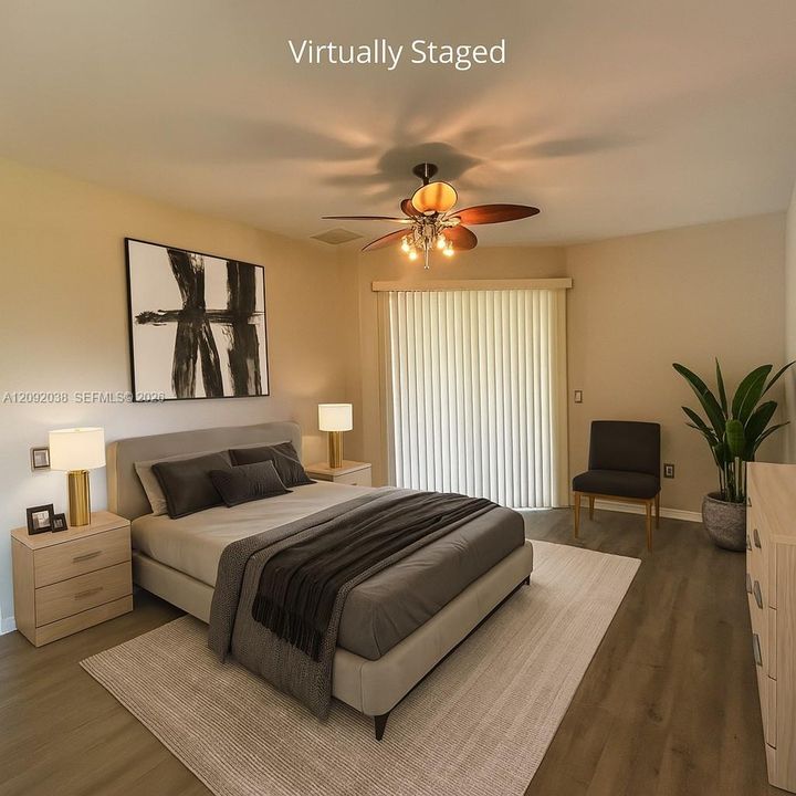 Virtually Staged Main Bedroom