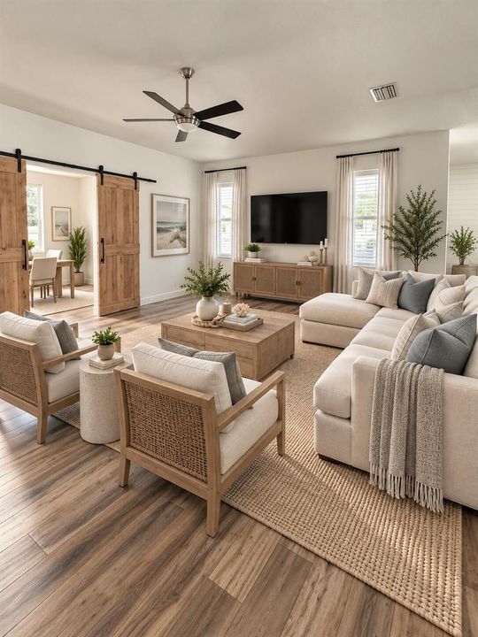 AI staged family room