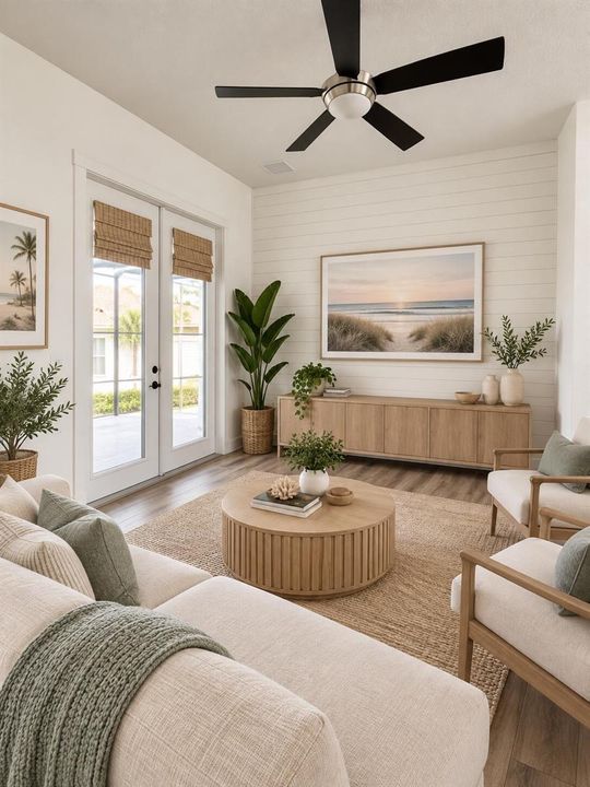 AI staged living room