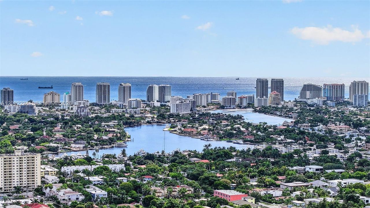 Drone View to the East Shows Your Closeness to the Beach